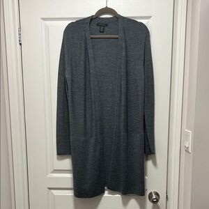 TAHARI blue/Gray Open Front Cardigan Sweater